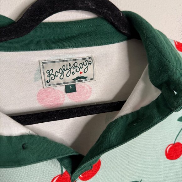 Bogey Boys x Macklemore Unisex Green Cherry Print Golf Polo - Size S Small - Picture 4 of 5